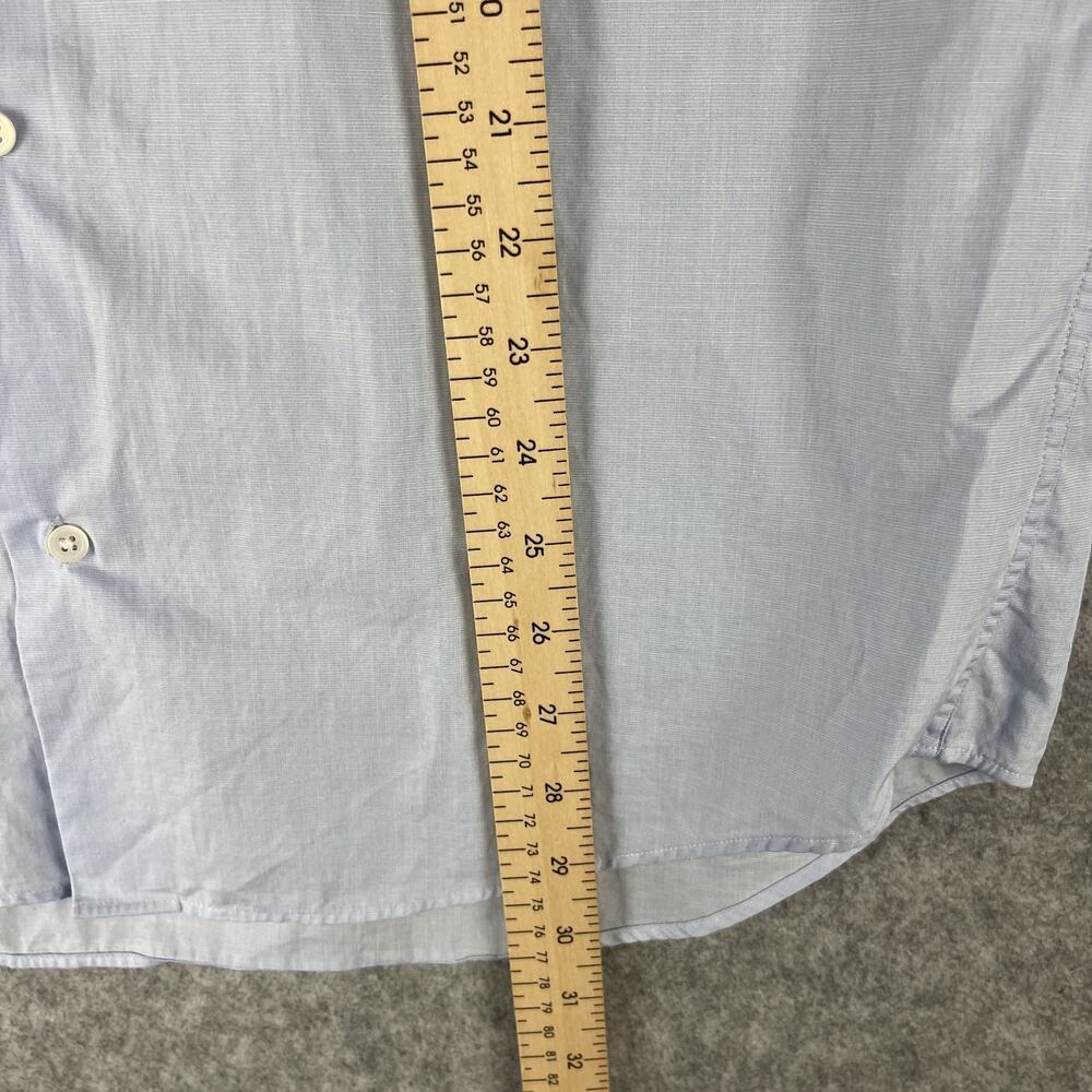 Sandro Paris Top Womens XXL Blue Button Up Cotton Long Sleeve Minimal Preppy - Picture 10 of 16
